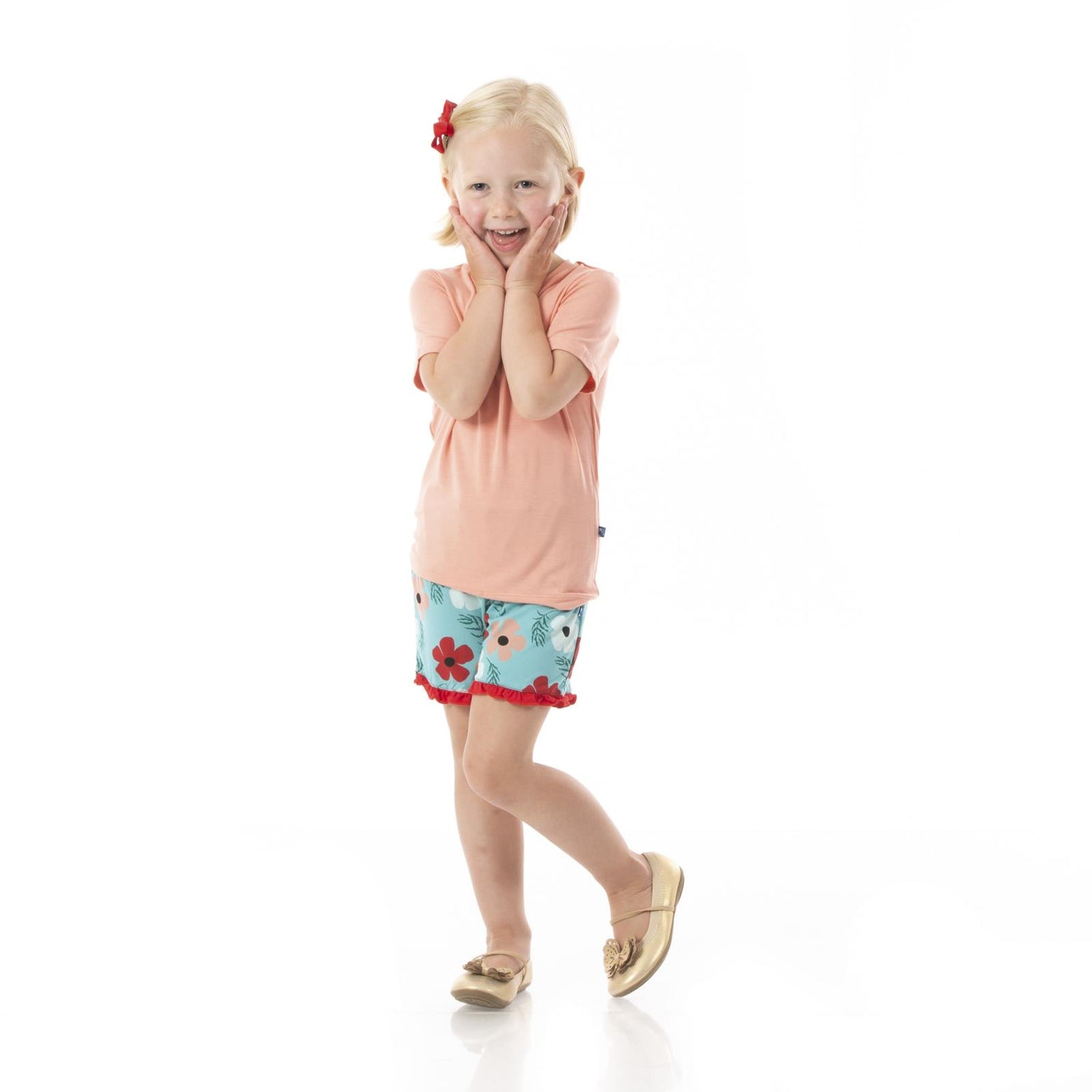 Print Ruffle Short in Glacier Wildflowers (213351)