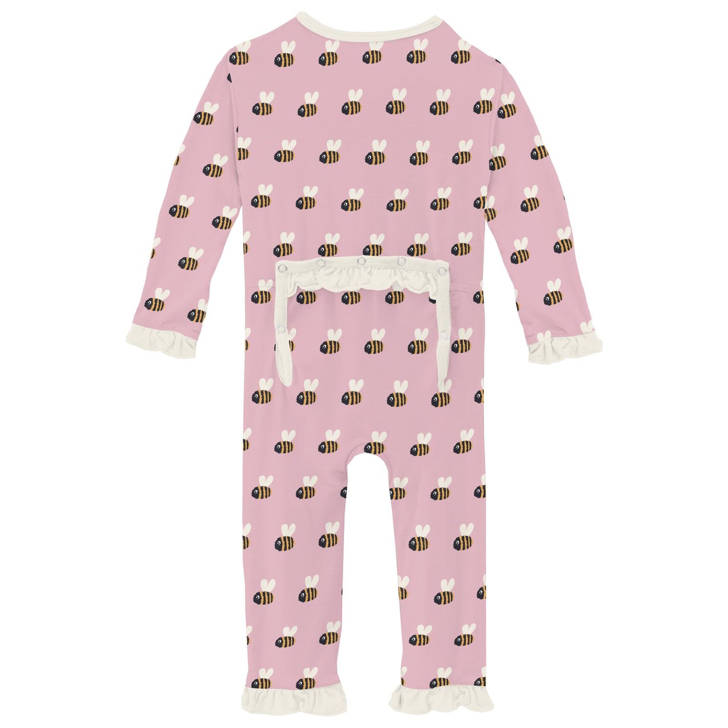 Print Classic Ruffle Coverall with 2 Way Zipper in Cake Pop Baby Bumblebee