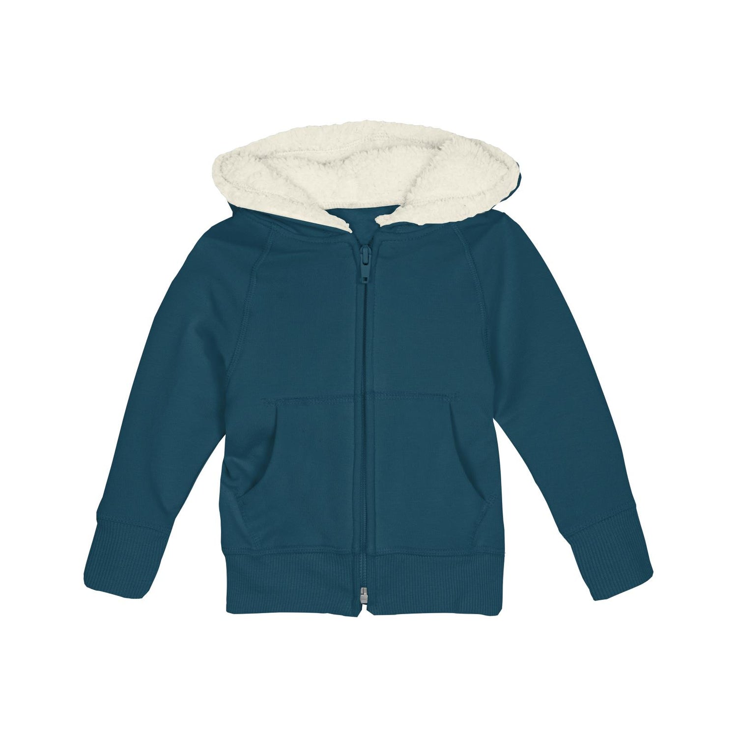 Fleece Zip-Front Hoodie with Sherpa-lined Hood in Peacock (297002)