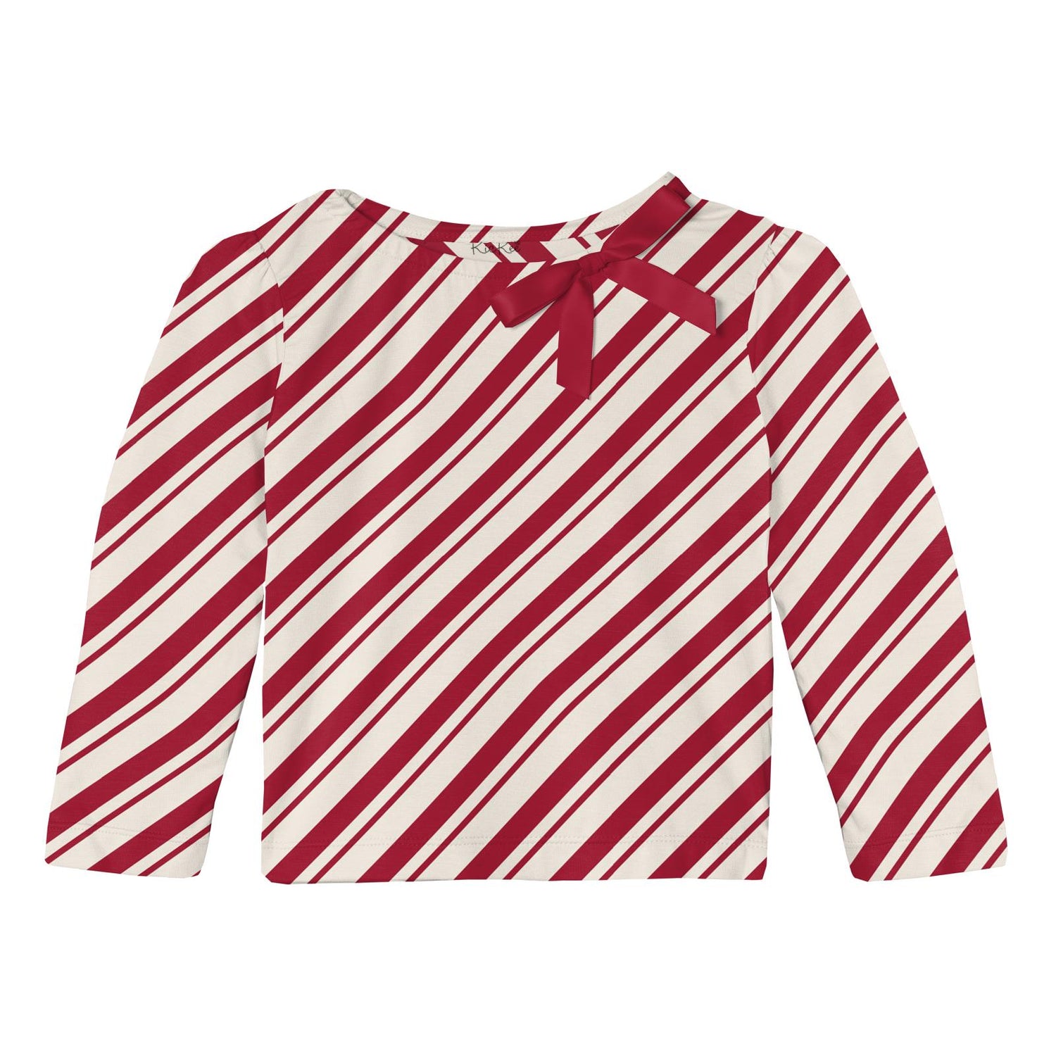 Print Long Sleeve Bow Tee in Peppermint Stripe (342527)