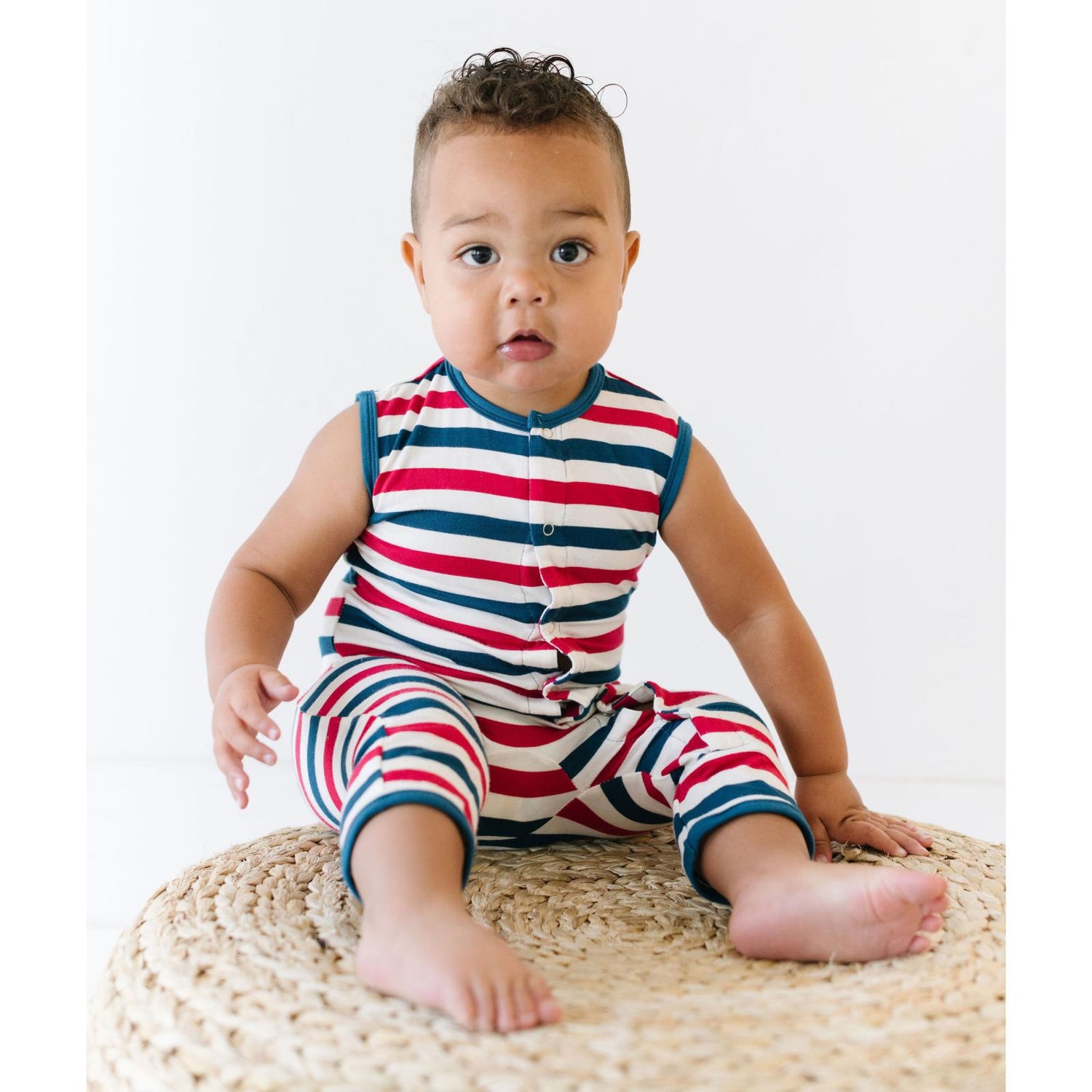 Print Tank Romper in USA Stripe (223201)