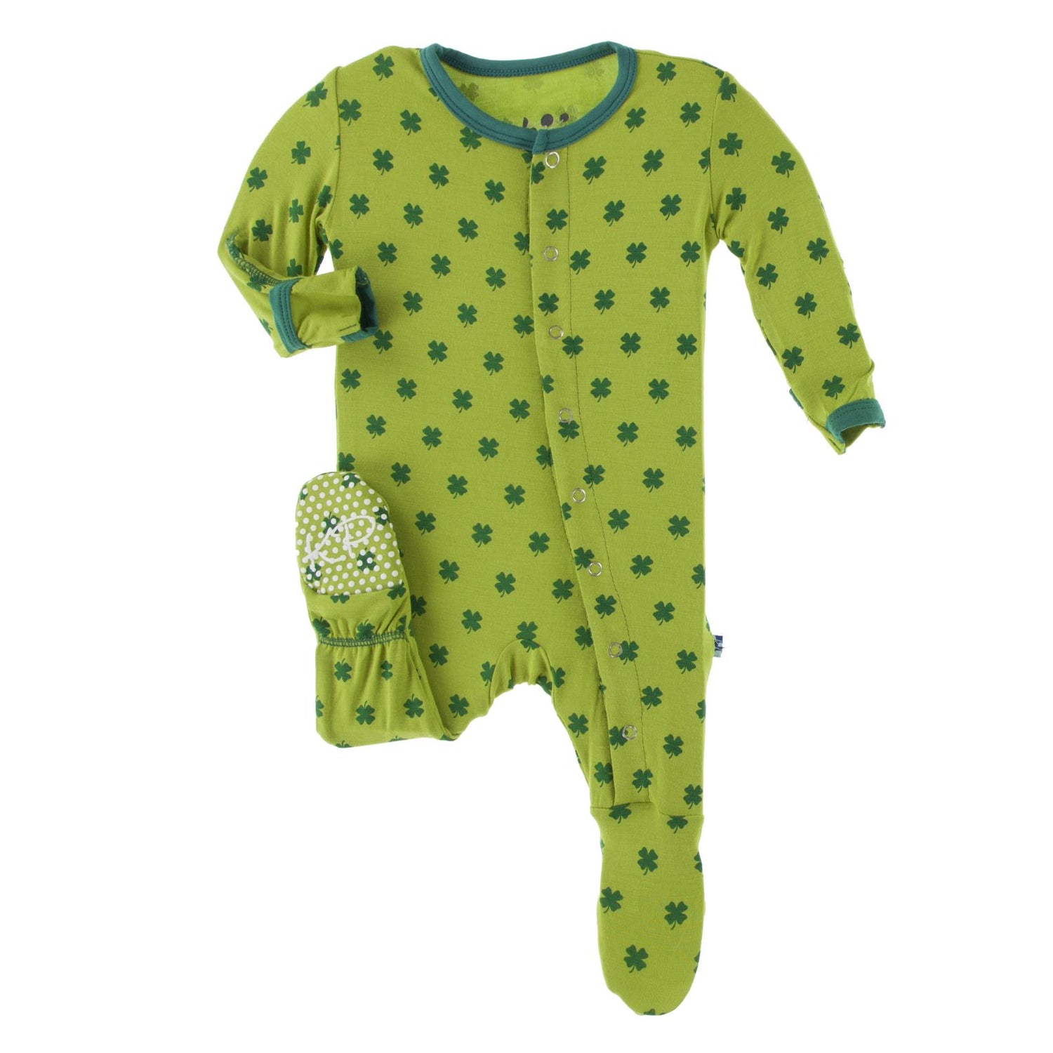 Print Footie with Snaps in Meadow Clover (223310)
