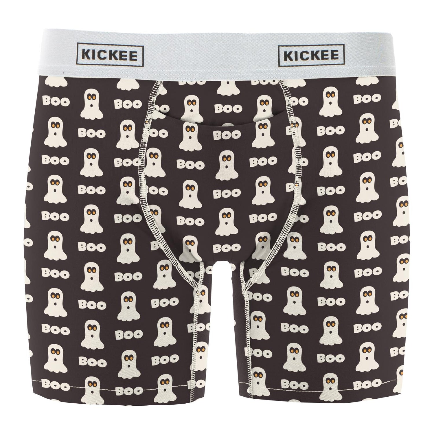 Men's Print Mid-Length Boxer Brief with Top Fly in Midnight BOO