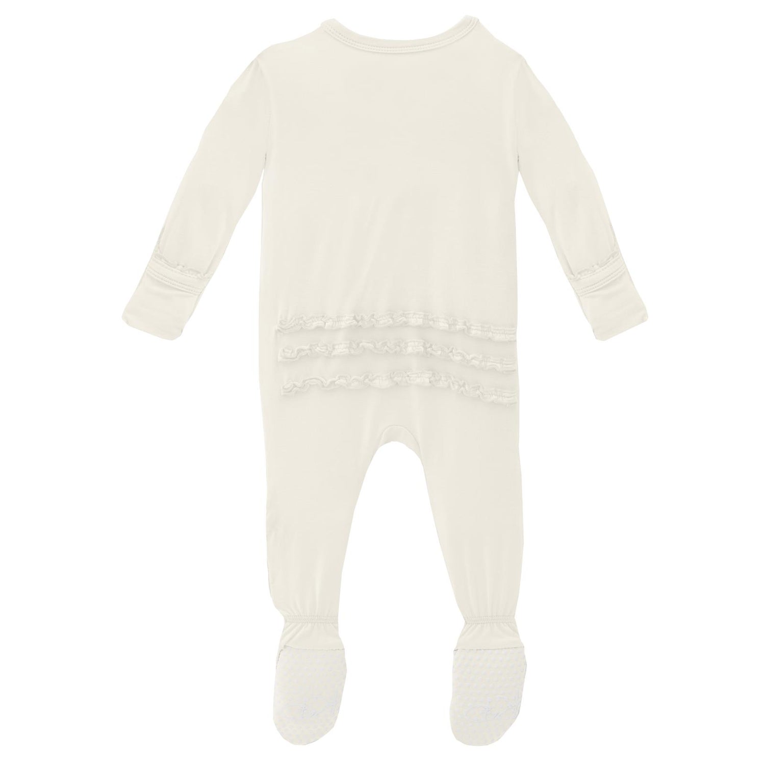 Muffin Ruffle Footie with 2 Way Zipper in Natural (363066)