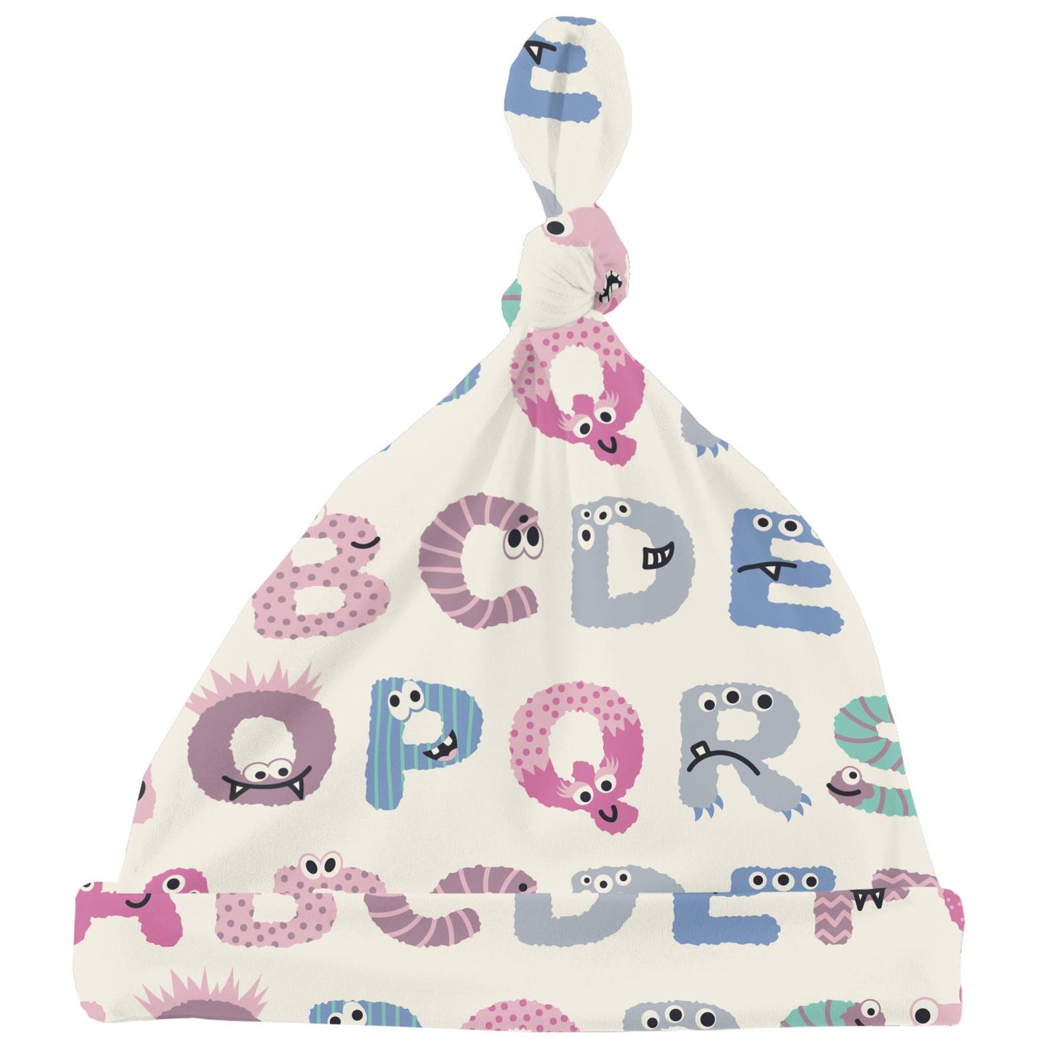 Print Knot Hat in Natural ABC Monsters (276437)