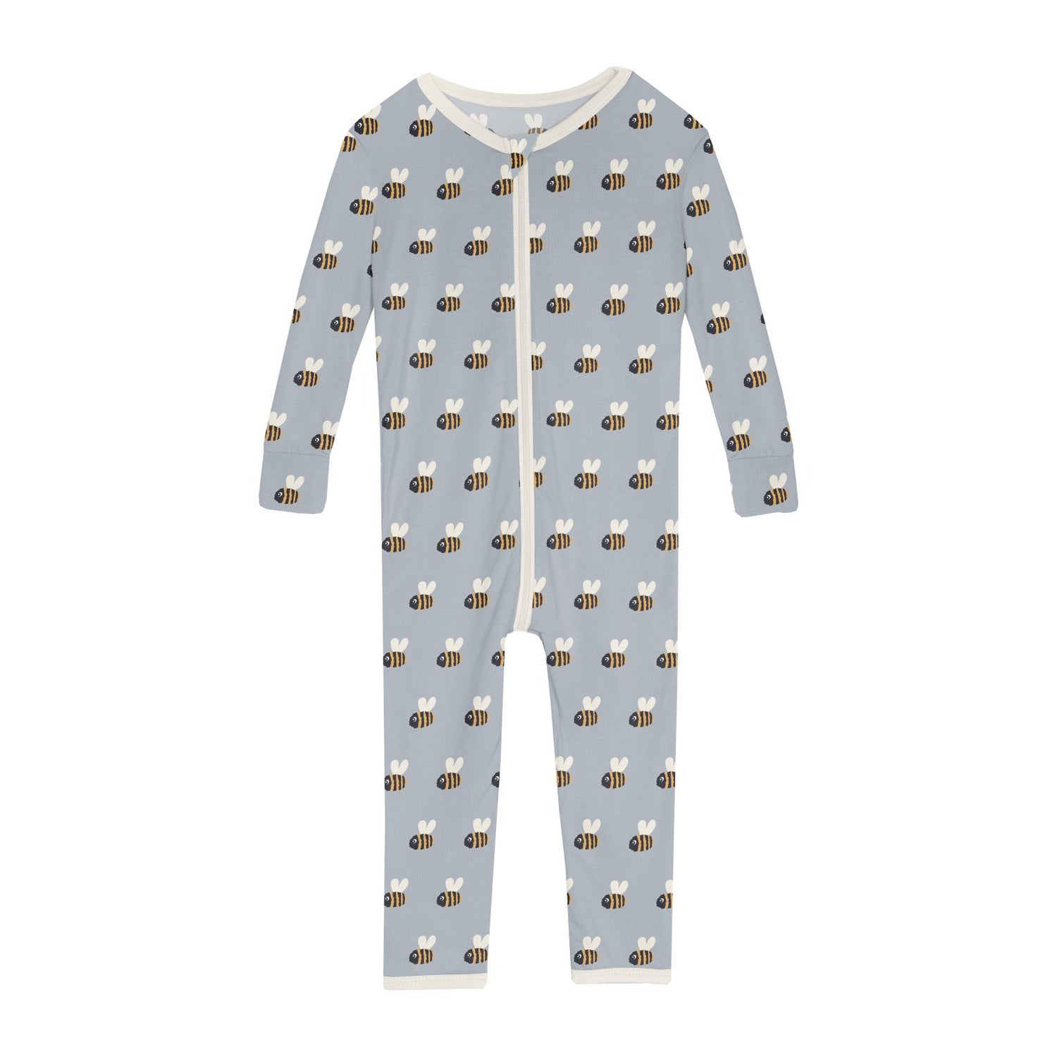Print Convertible Sleeper with Zipper in Pearl Blue Baby Bumblebee