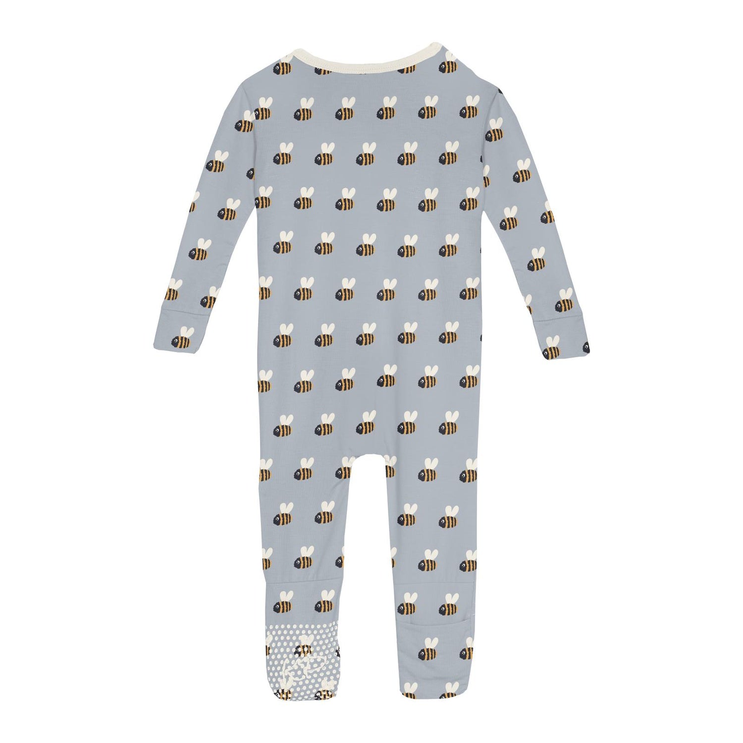 Print Convertible Sleeper with Zipper in Pearl Blue Baby Bumblebee