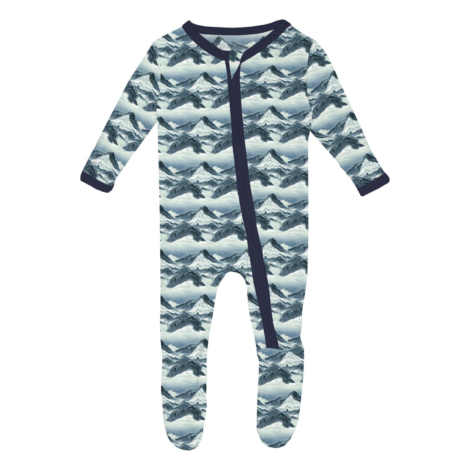 Print Footie with 2 Way Zipper in Winter Dream (345261)