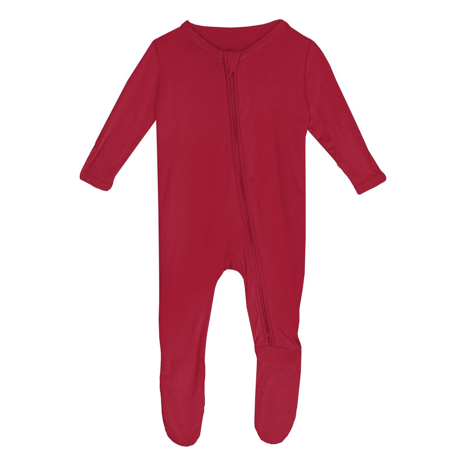 Footie with 2 Way Zipper in Crimson (345106)