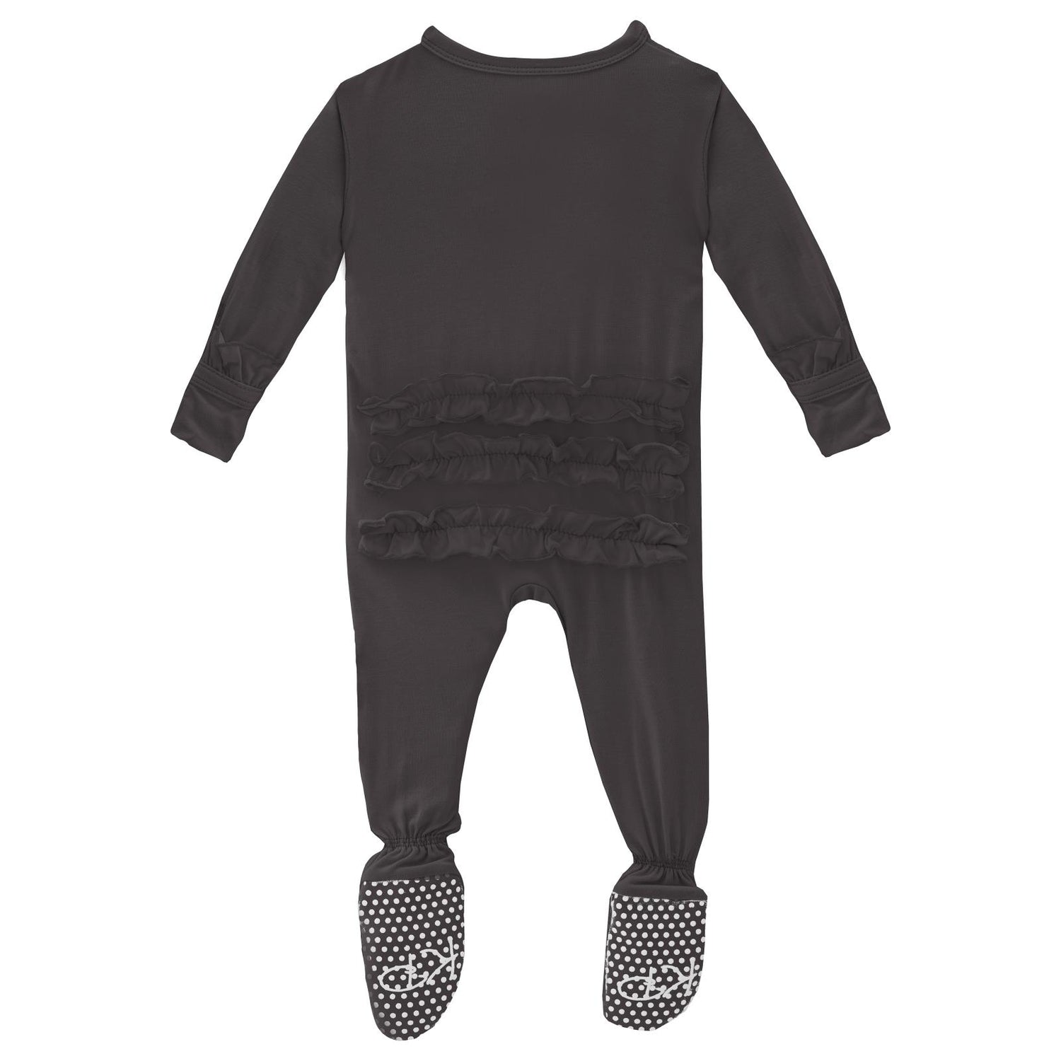 Layette Ruffle Footie with 2 Way Zipper in Midnight (350846)