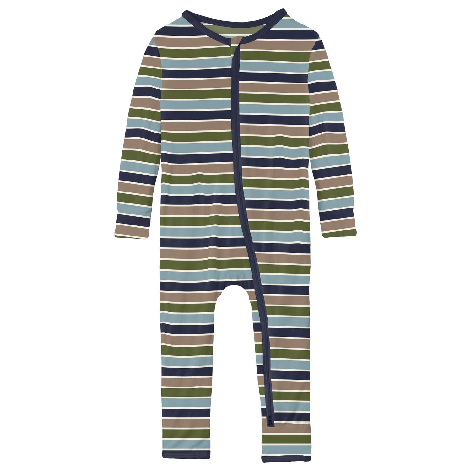 Print Coverall with 2 Way Zipper in Fall Vibes Stripe (351235)