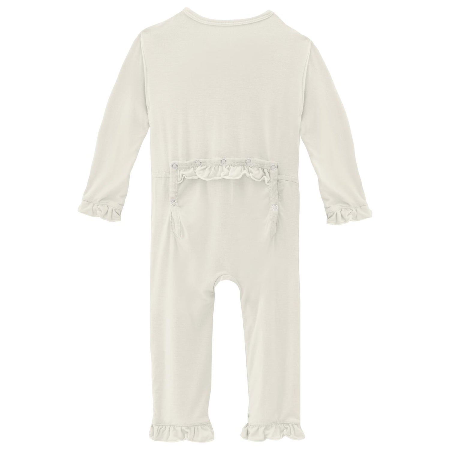 Layette Ruffle Coverall with 2 Way Zipper in Natural (350740)