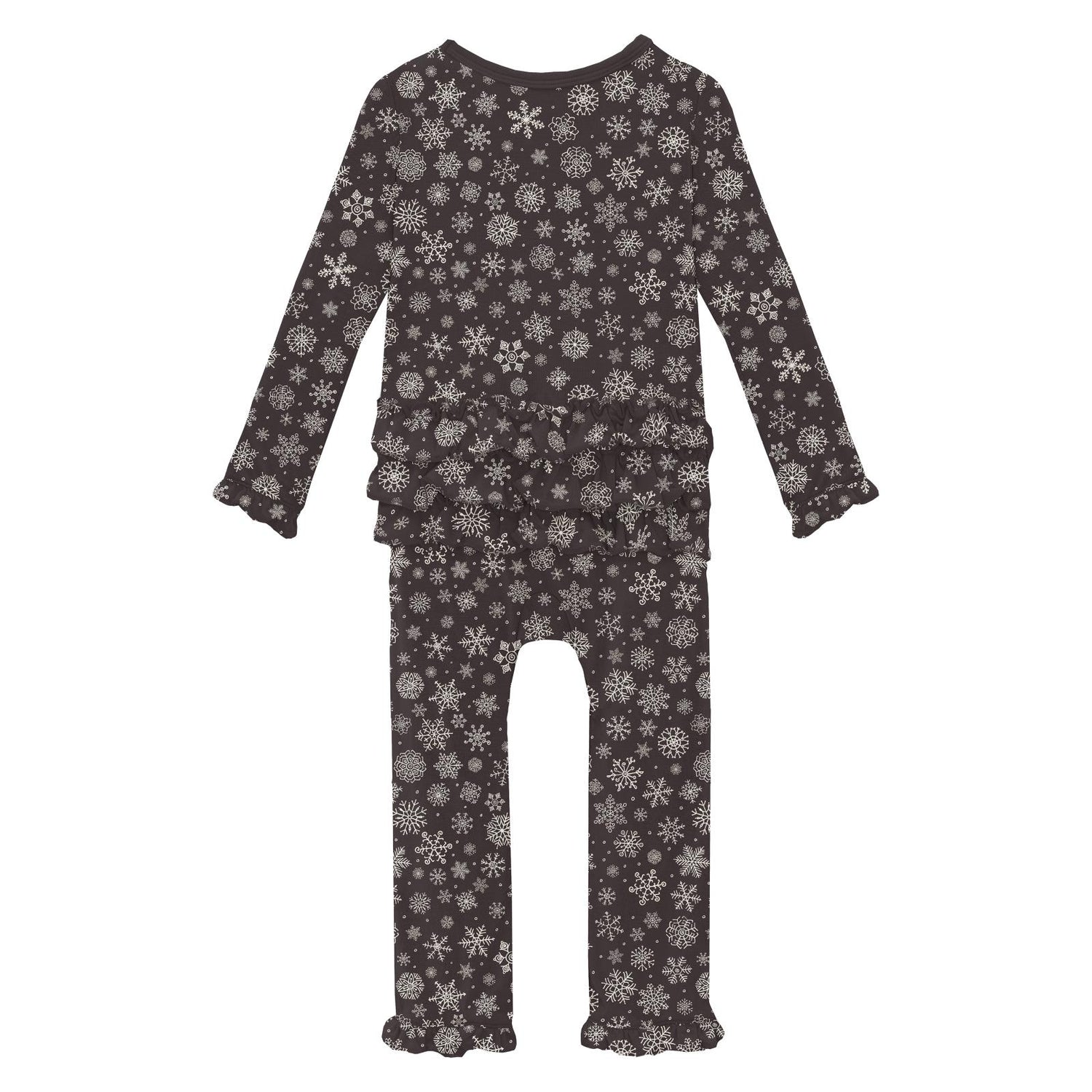 Print Oh La La Ruffle Romper in Chalkboard Snowflakes (346117)