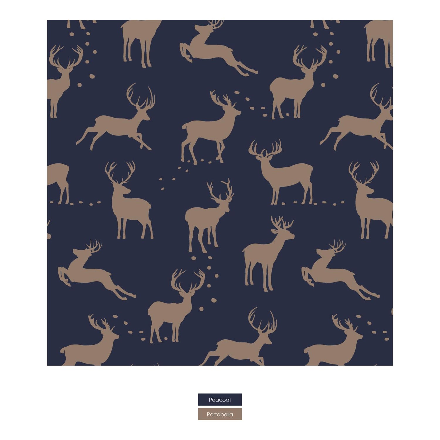 Print Quilted Hoodie Coverall with Sherpa-Lined Hood and Zipper in Peacoat Elk/Fall Vibes Stripe (346191)