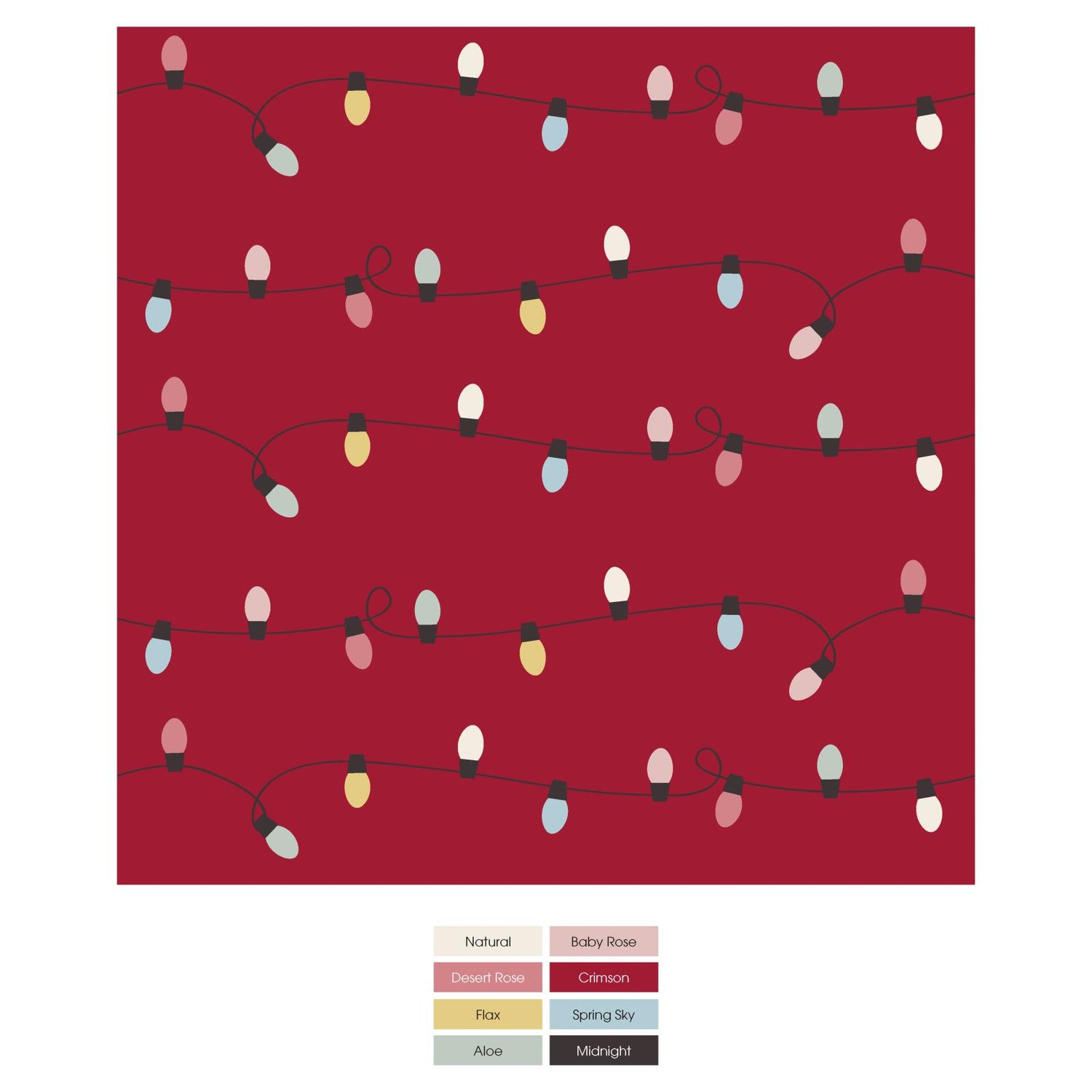 Print Quilted Stocking in Crimson Holiday Lights/Glacier Snow Globes (346209)