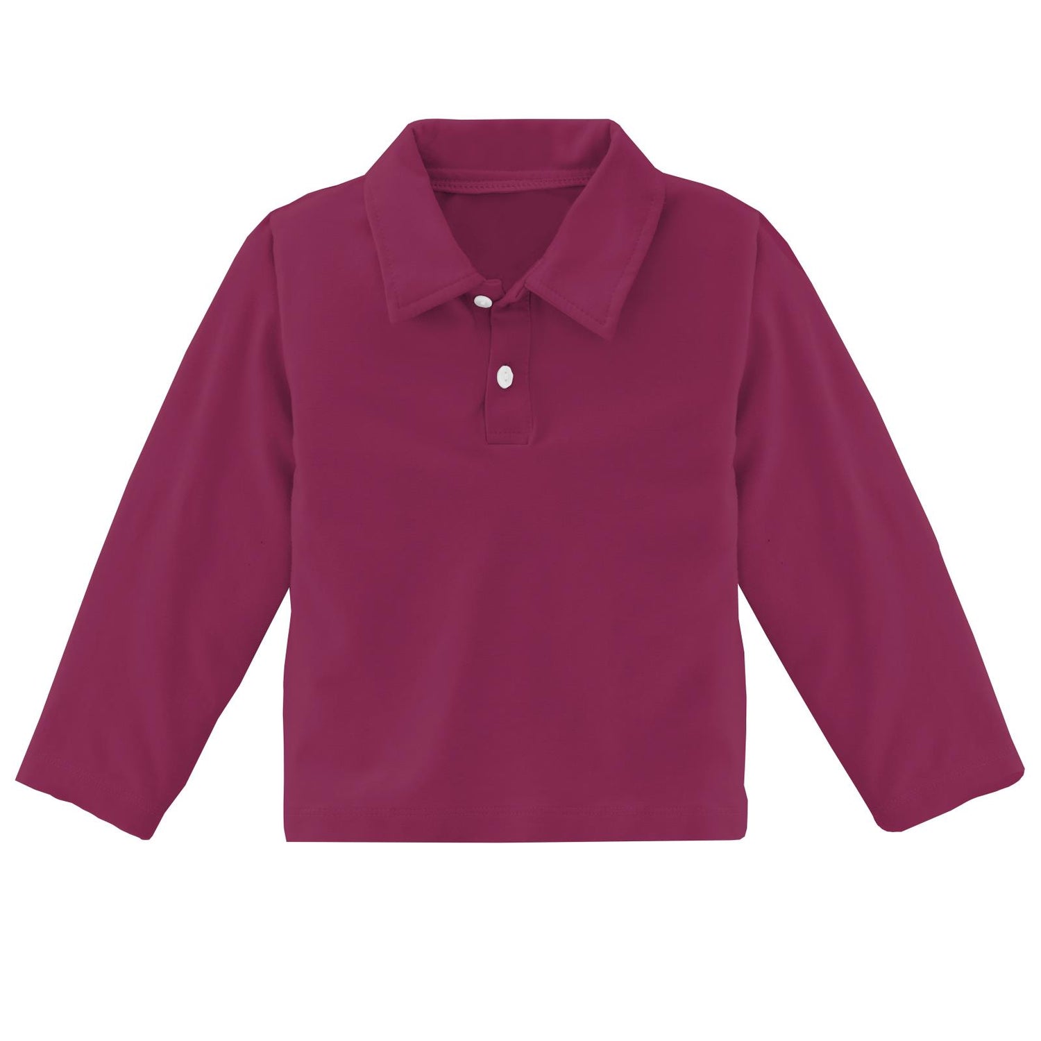 Long Sleeve Luxe Jersey Polo in Berry (265505)