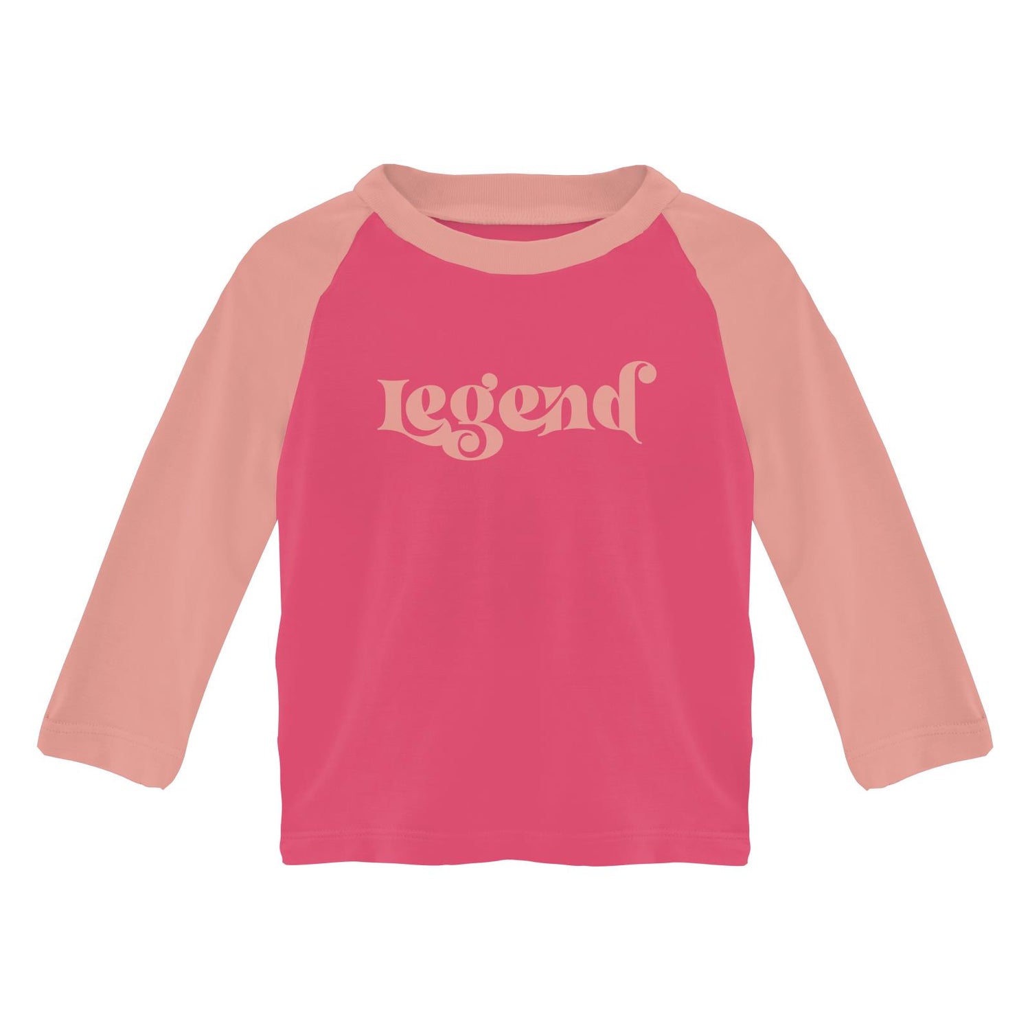 Long Sleeve Crew Neck Graphic Raglan Tee in Winter Rose Legend (290064)