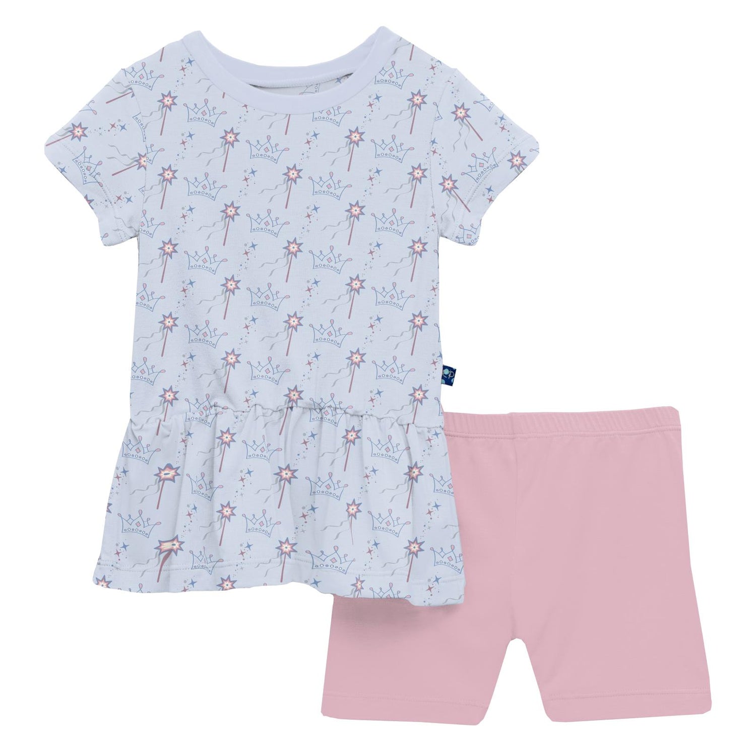Print Short Sleeve Playtime Outfit Set in Dew Magical Princess