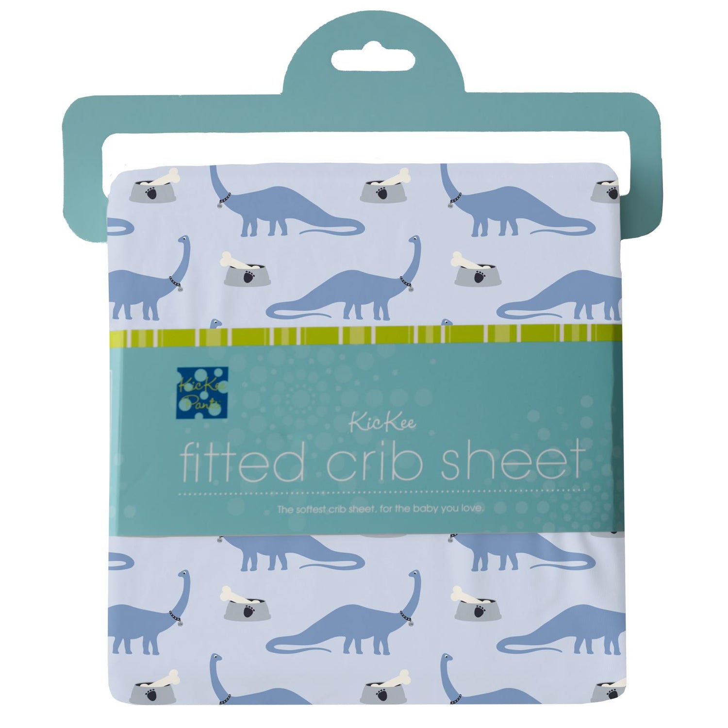 Print Grow with me Crib to Twin Fitted Sheet in Dew Pet Dino