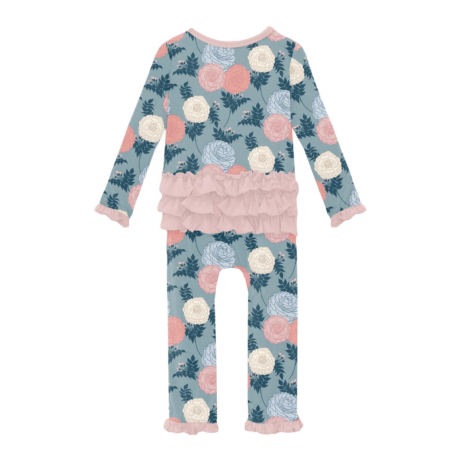 Print Oh La La Ruffle Romper in Stormy Sea Enchanted Floral (293075)