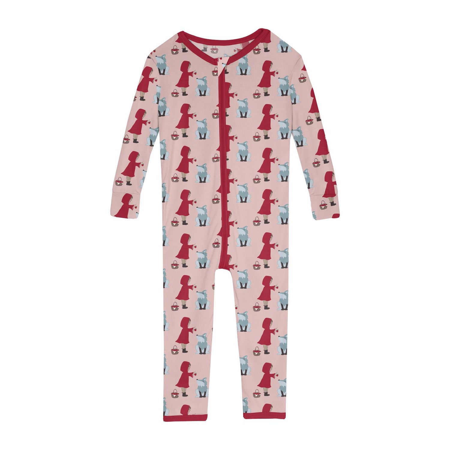 Print Convertible Sleeper with Zipper in Baby Rose Little Red Let's Be Friends (293906)