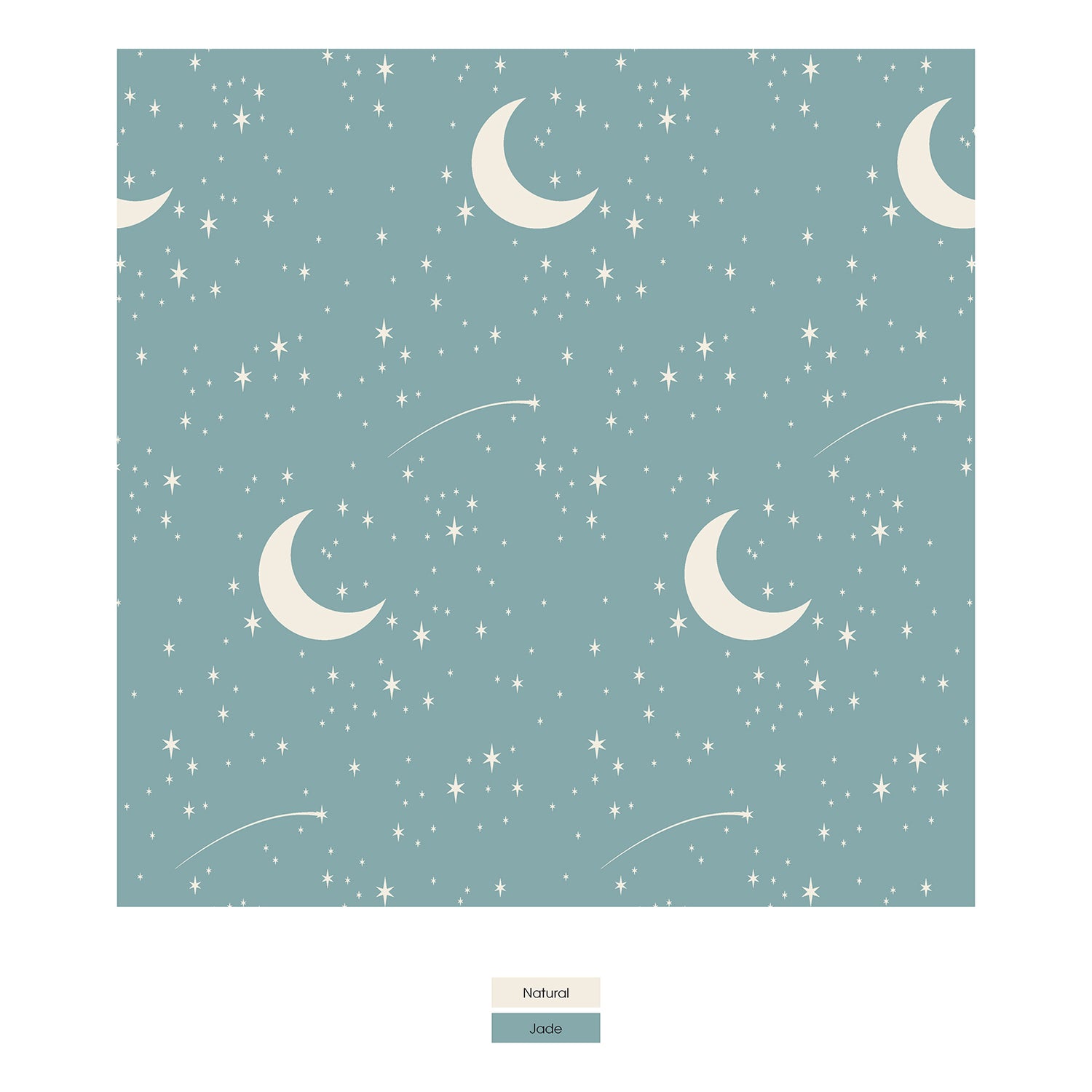 Long Sleeve Graphic Tee Pajama Set in Jade Starry Sky & Moon (324191)