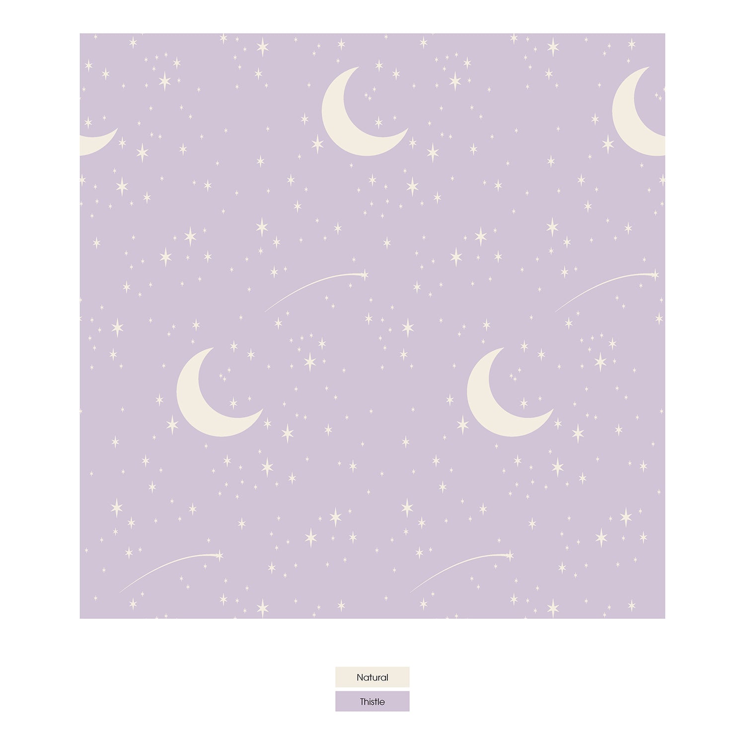 Long Sleeve Graphic Tee Pajama Set in Thistle Starry Sky & Moon (324551)
