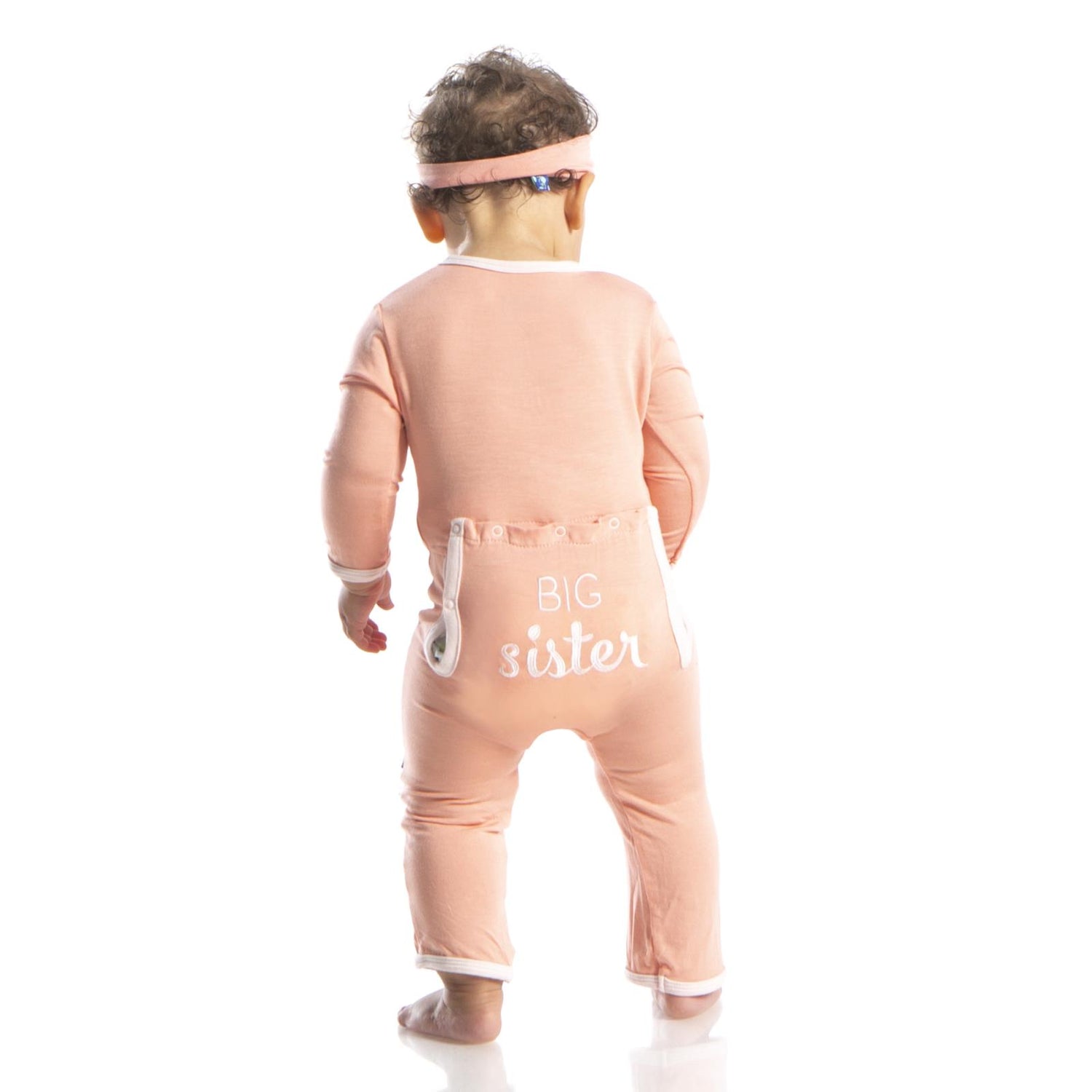 Holiday Applique Coverall in Blush Big Sister (200186)