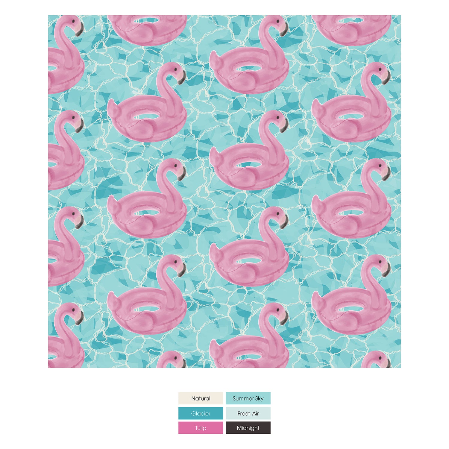 Print Layette Ruffle Footie with 2 Way Zipper in Pool Party (330276)