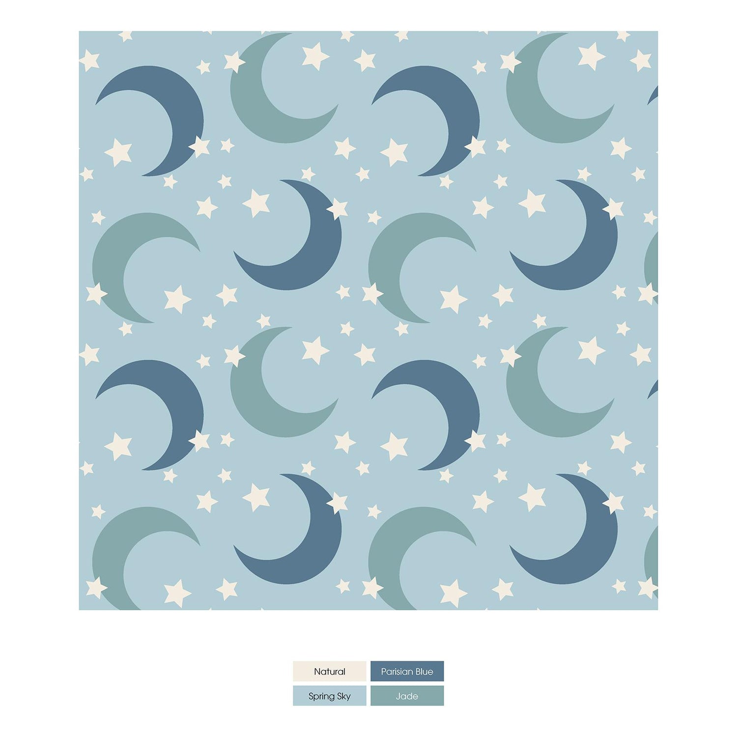 Print Changing Pad Cover in Spring Sky Moon and Stars