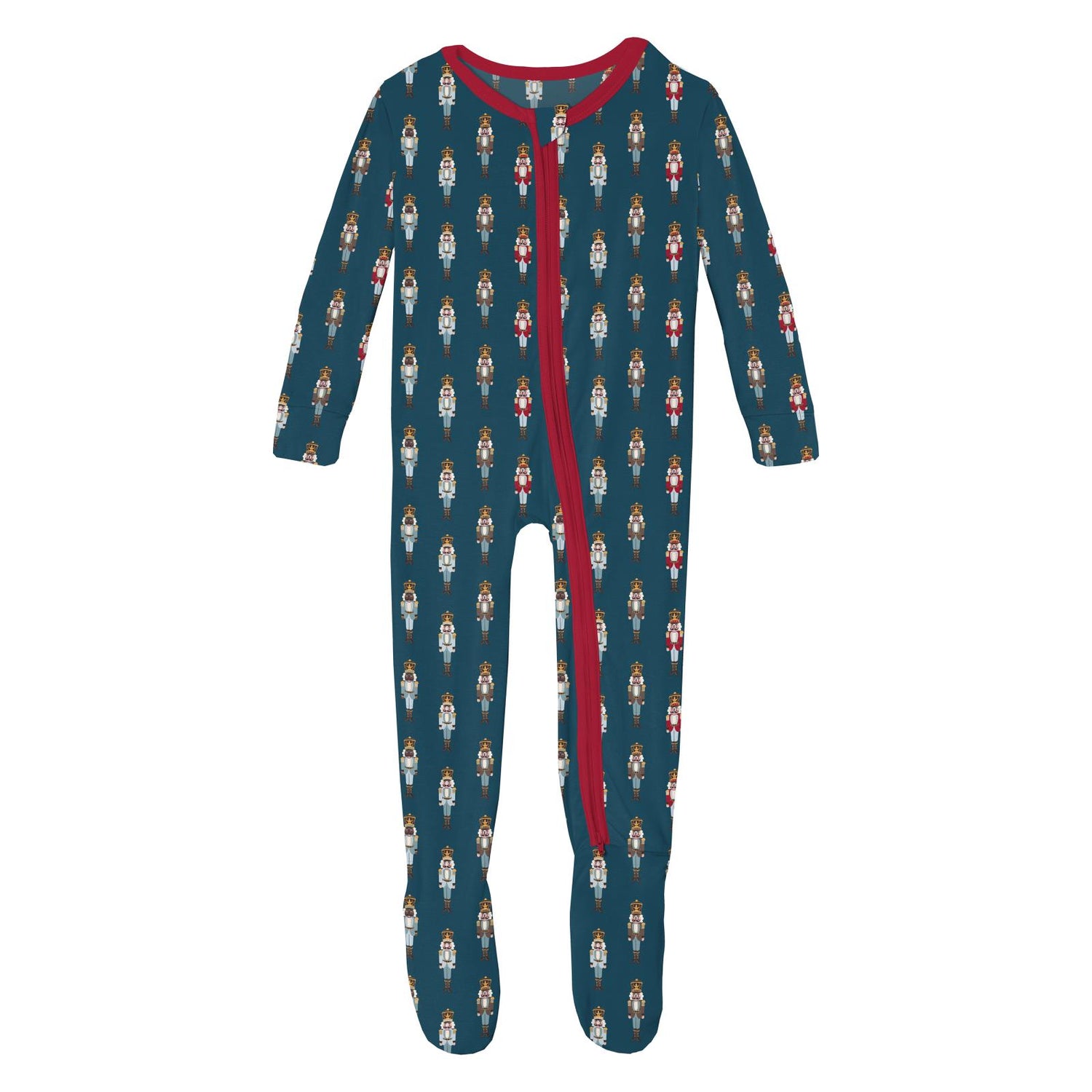 Print Footie with 2 Way Zipper in Peacock Nutcrackers (298044)