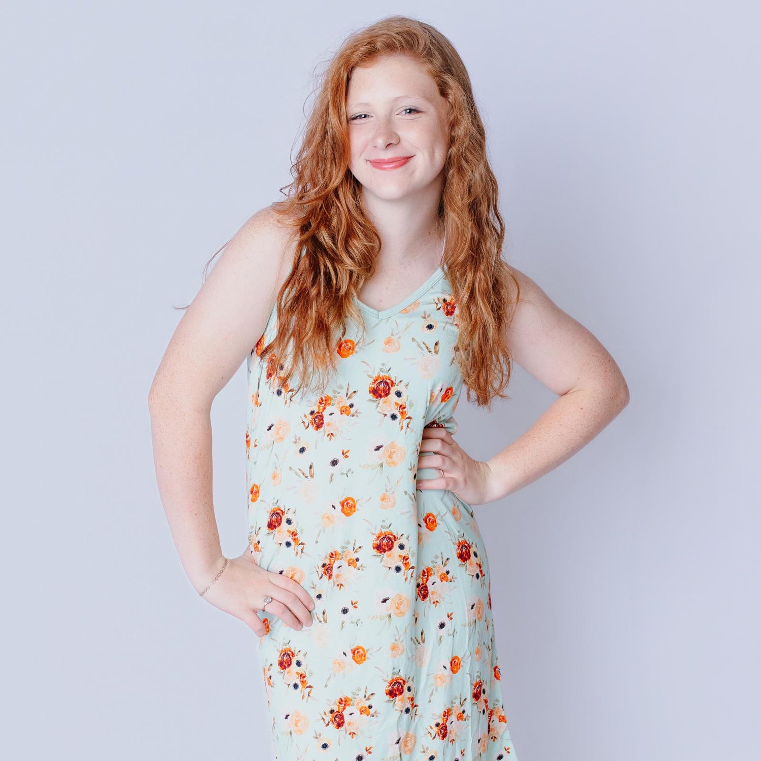 Women's Print Swing Tank Nightgown in Aloe Fall Floral (341925)