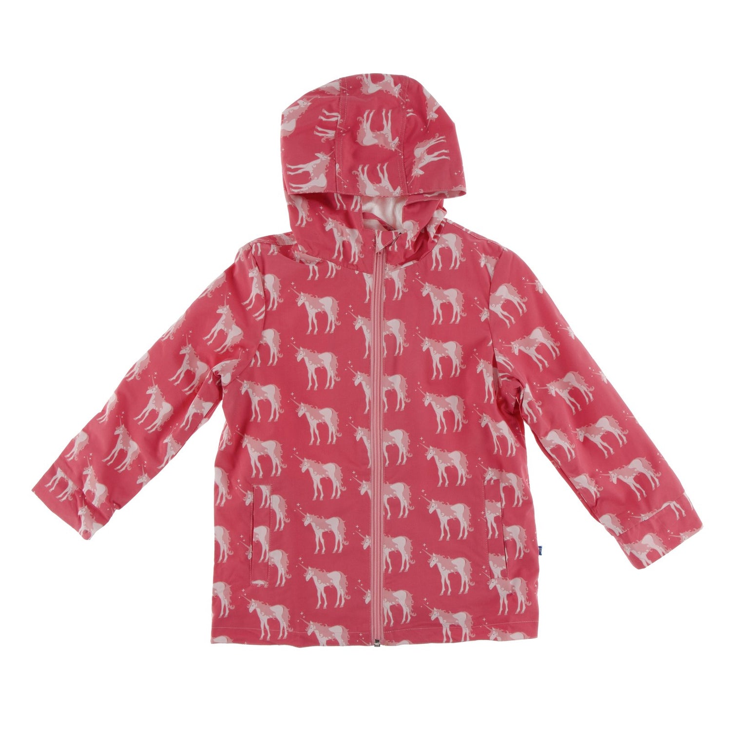 Print Terry-Lined Raincoat in Red Ginger Unicorns (383901)