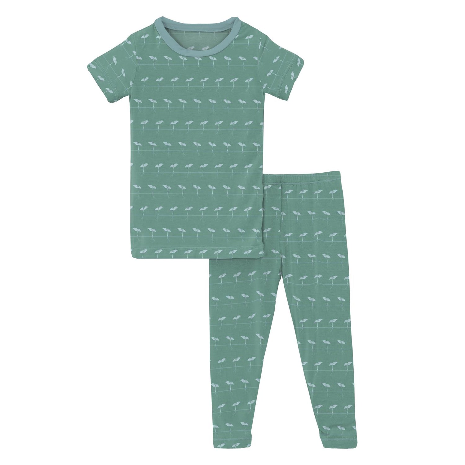 Print Short Sleeve Pajama Set in Shore Sprouts (217570)