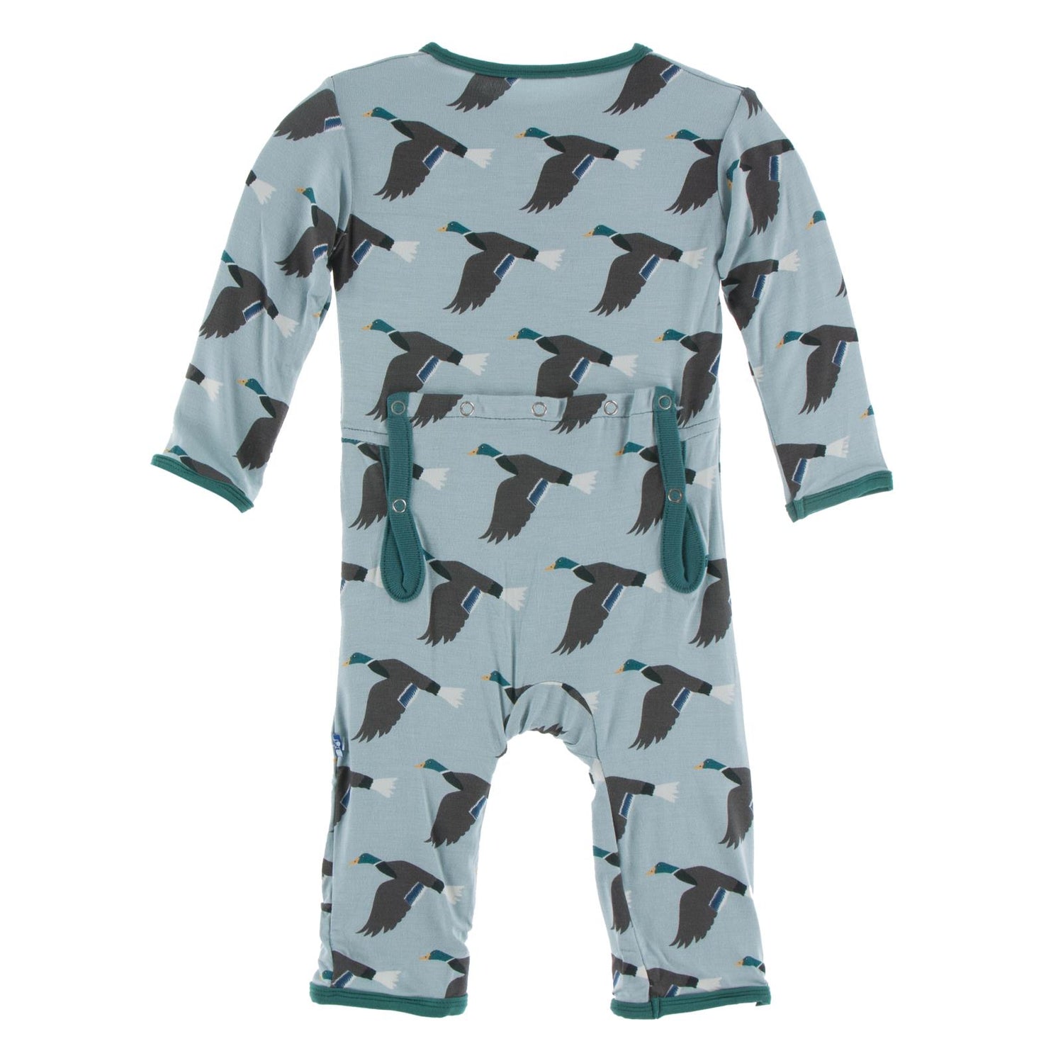 Print Coverall with Zipper in Jade Mallard Duck (121325)