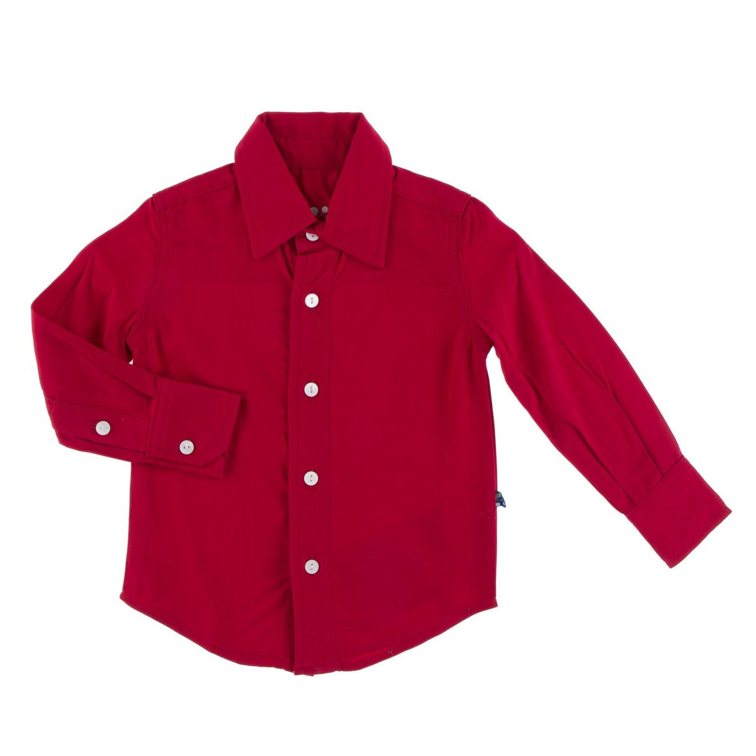 Long Sleeve Woven Button Down Shirt in Crimson (122013)