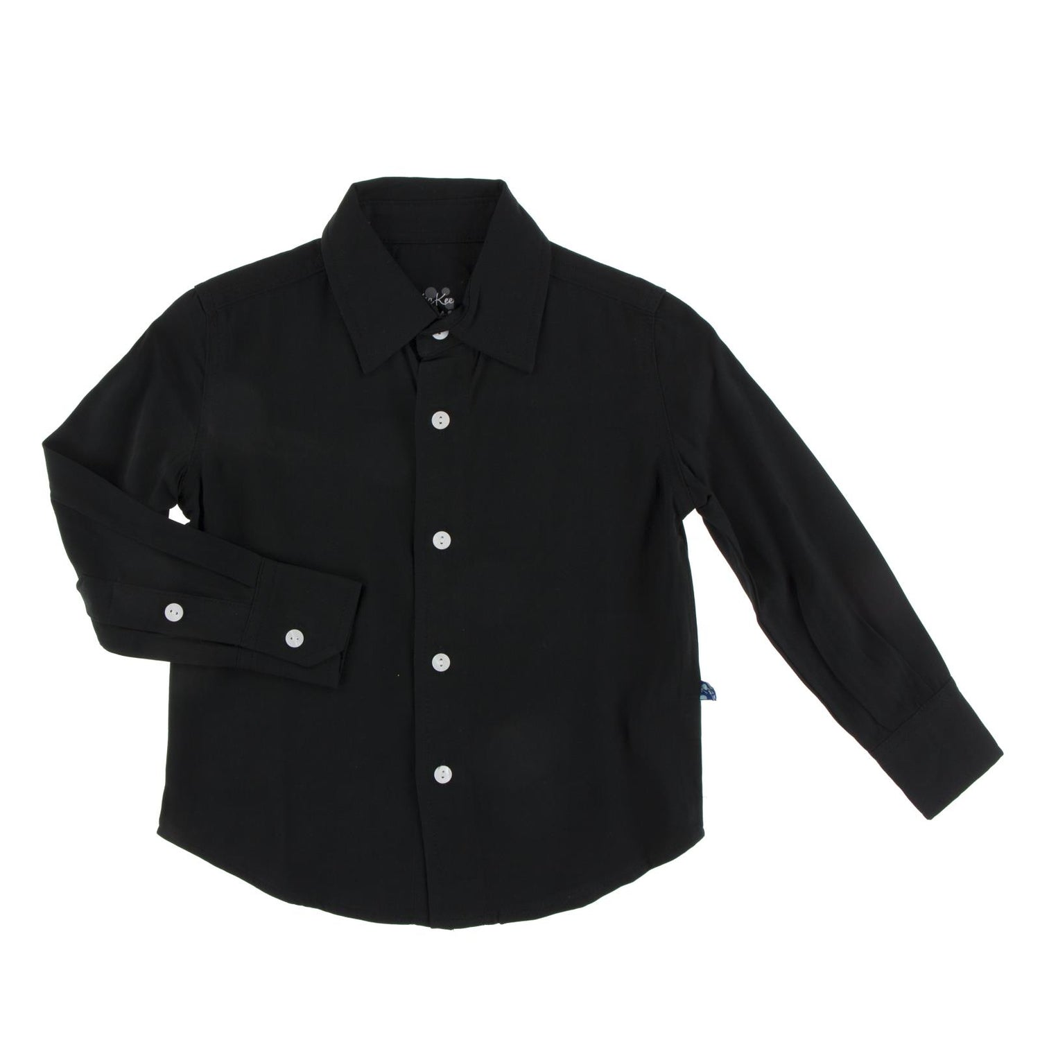 Long Sleeve Woven Button Down Shirt in Midnight (122014)