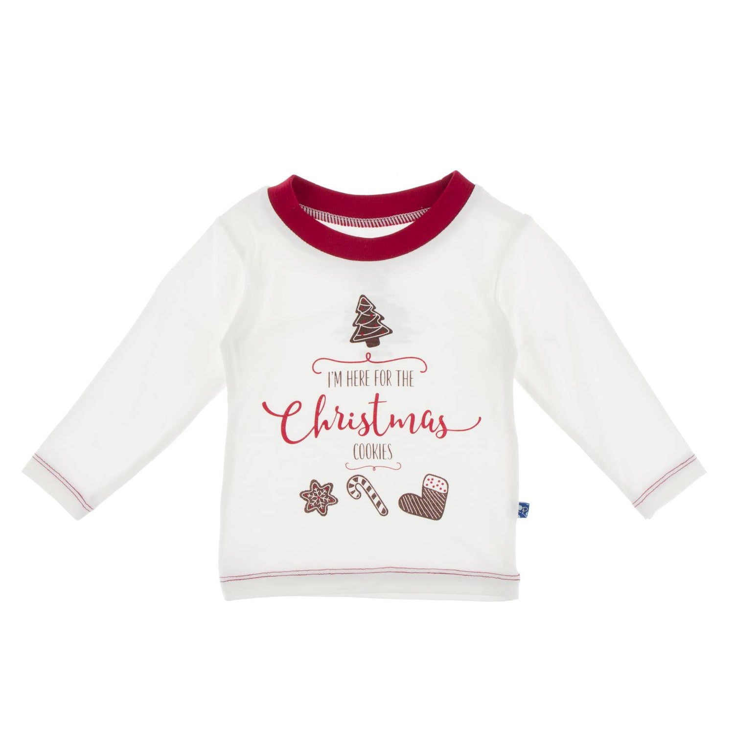 Long Sleeve Graphic Tee in Natural I'm Here for the Cookies (122385)