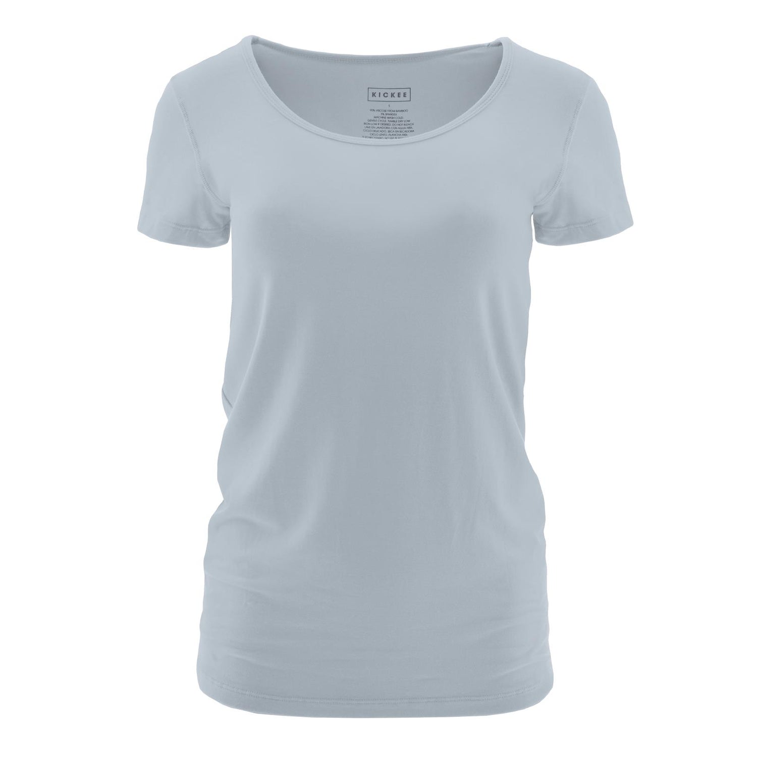 Women's Short Sleeve Scoop Neck Tee in Illusion Blue (126738)