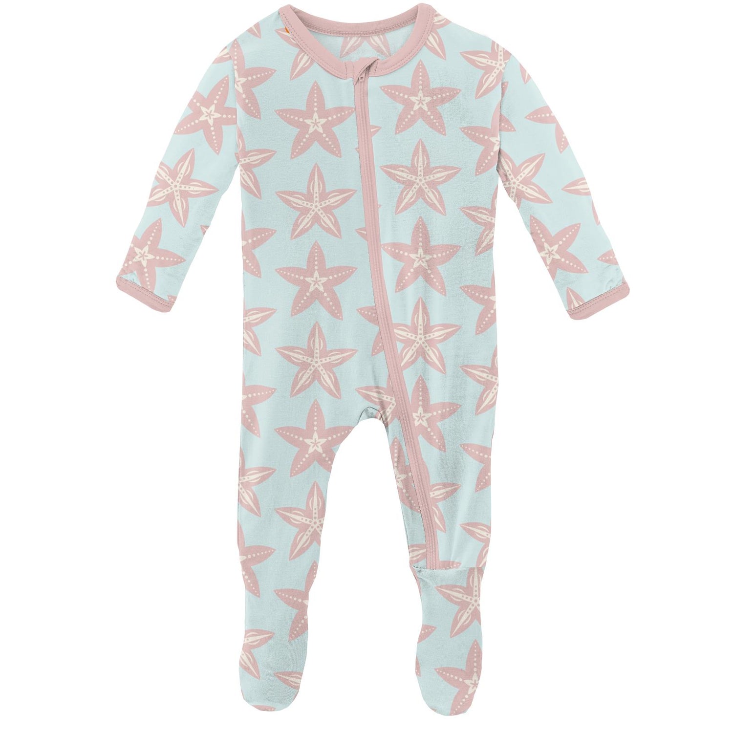 Print Footie with Zipper in Fresh Air Fancy Starfish (141184)