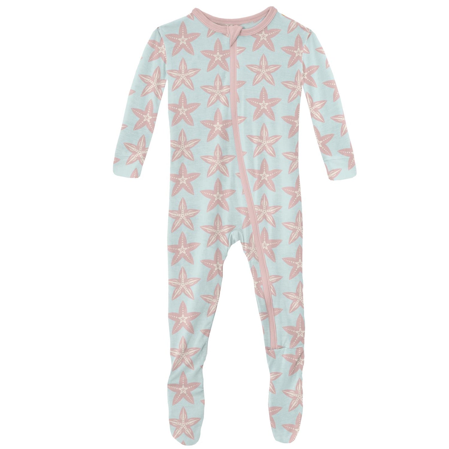 Print Footie with Zipper in Fresh Air Fancy Starfish (141190)