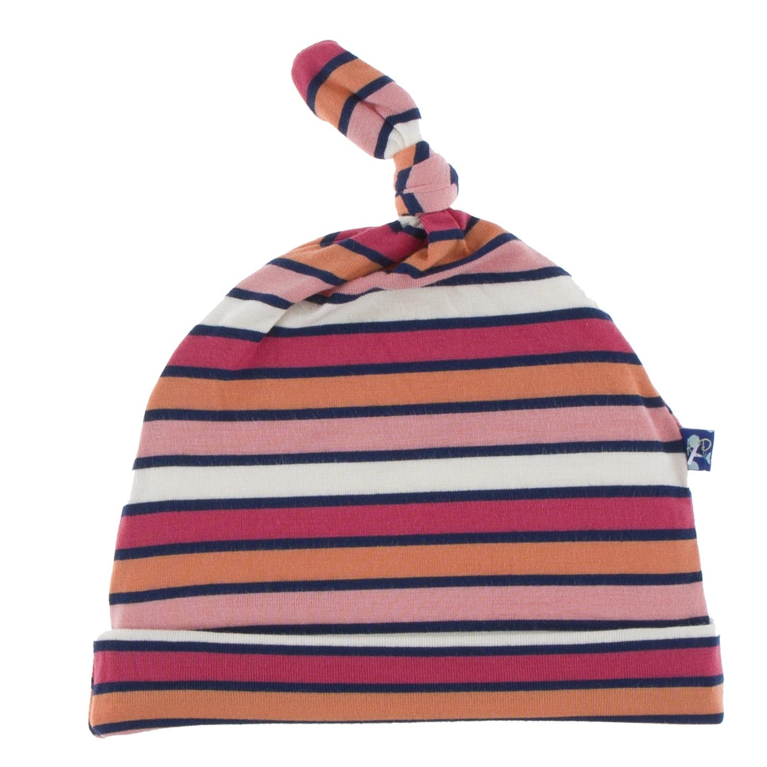 Print Knot Hat in Botany Red Ginger Stripe (109498)