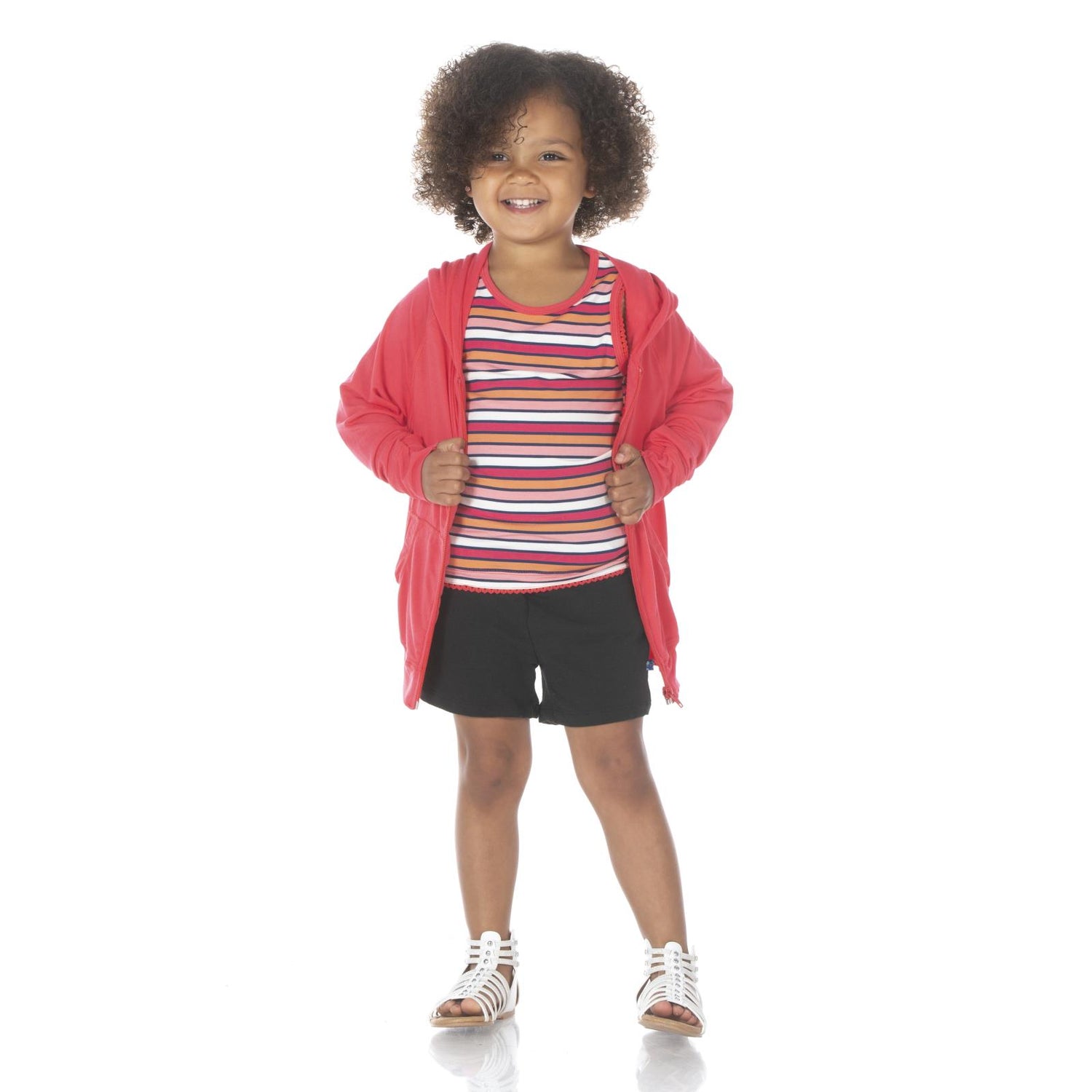 Print Scalloped Edge Tank in Botany Red Ginger Stripe (110276)