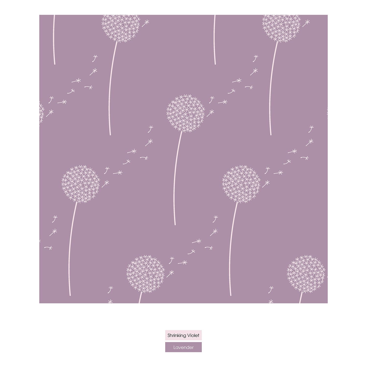 Print Short Sleeve Pajama Set in Lavender Dandelion Wish (323481)