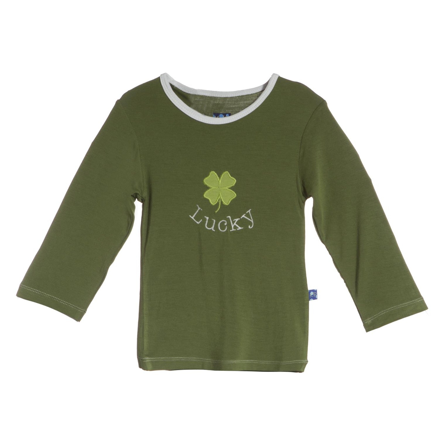 Long Sleeve Applique Tee in Moss Clover (265730)