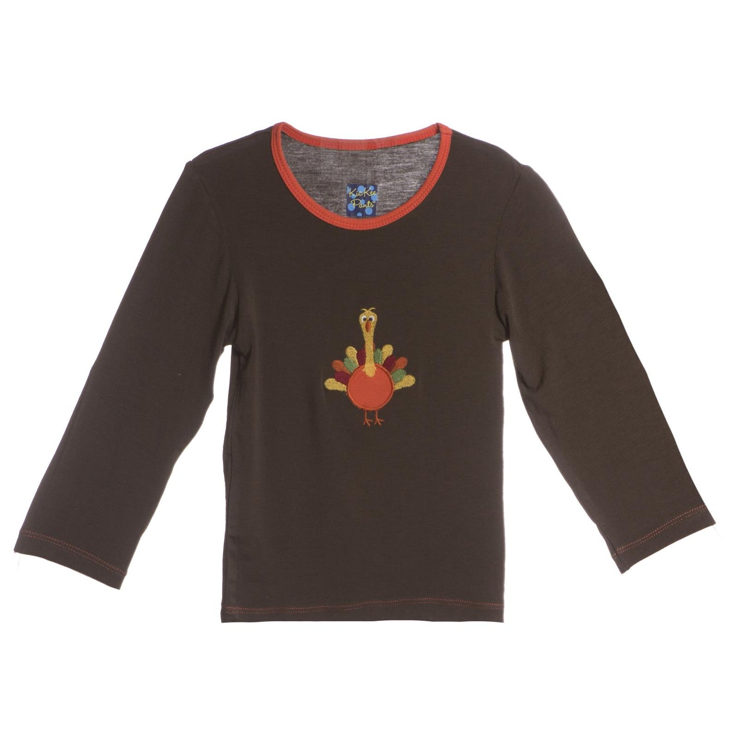 Long Sleeve Applique Tee in Bark Turkey (265742)