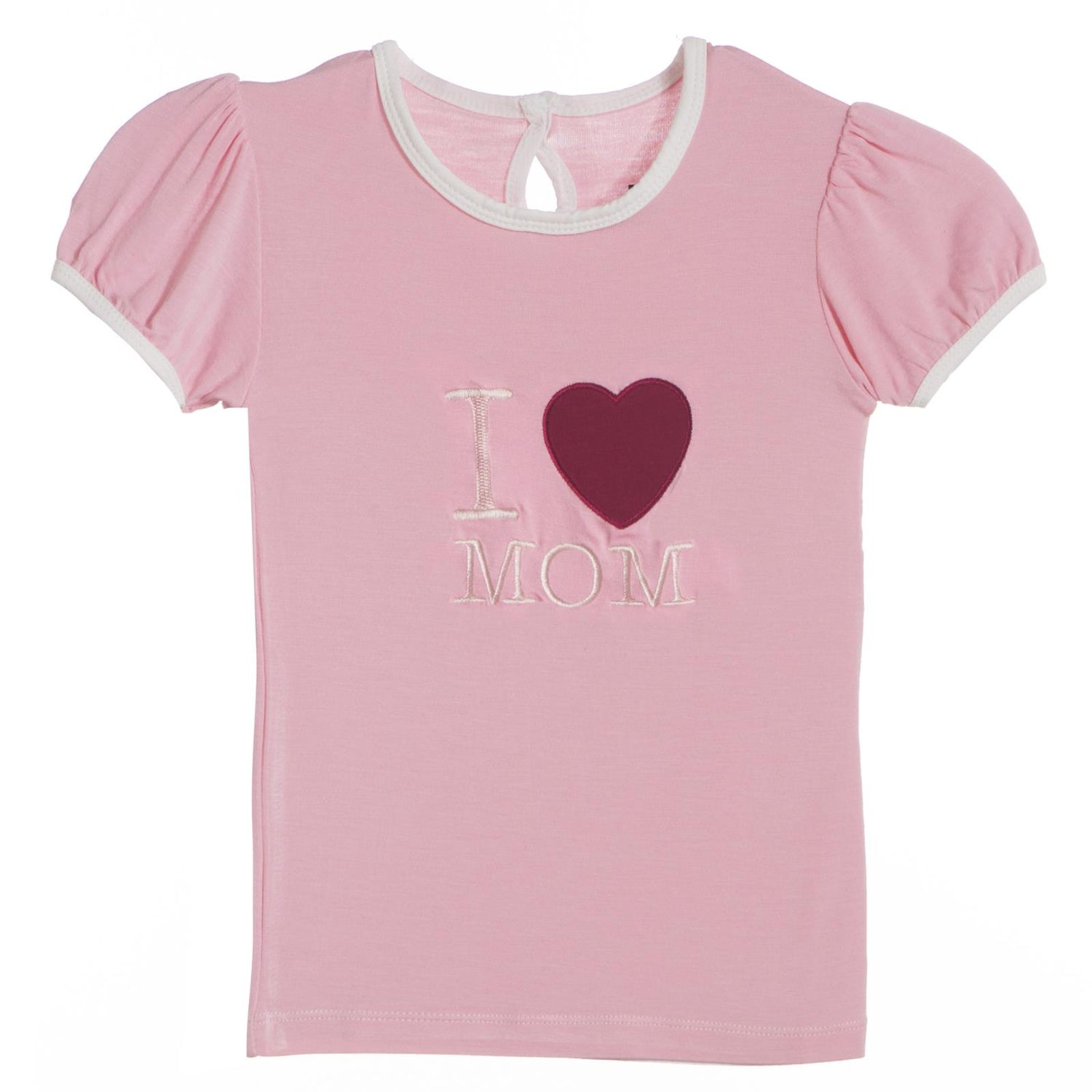 Holiday Short Sleeve Applique Puff Tee in Lotus I Love Mom (349989)