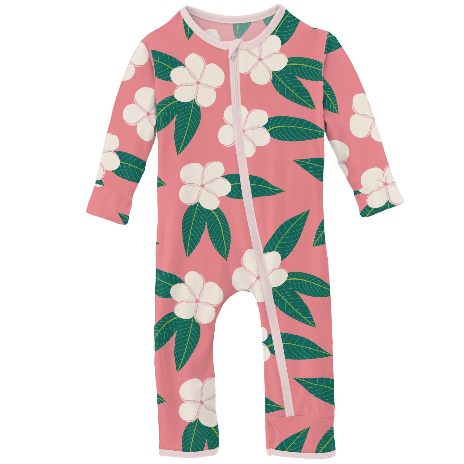 Print Coverall with Zipper in Strawberry Plumeria (222816)