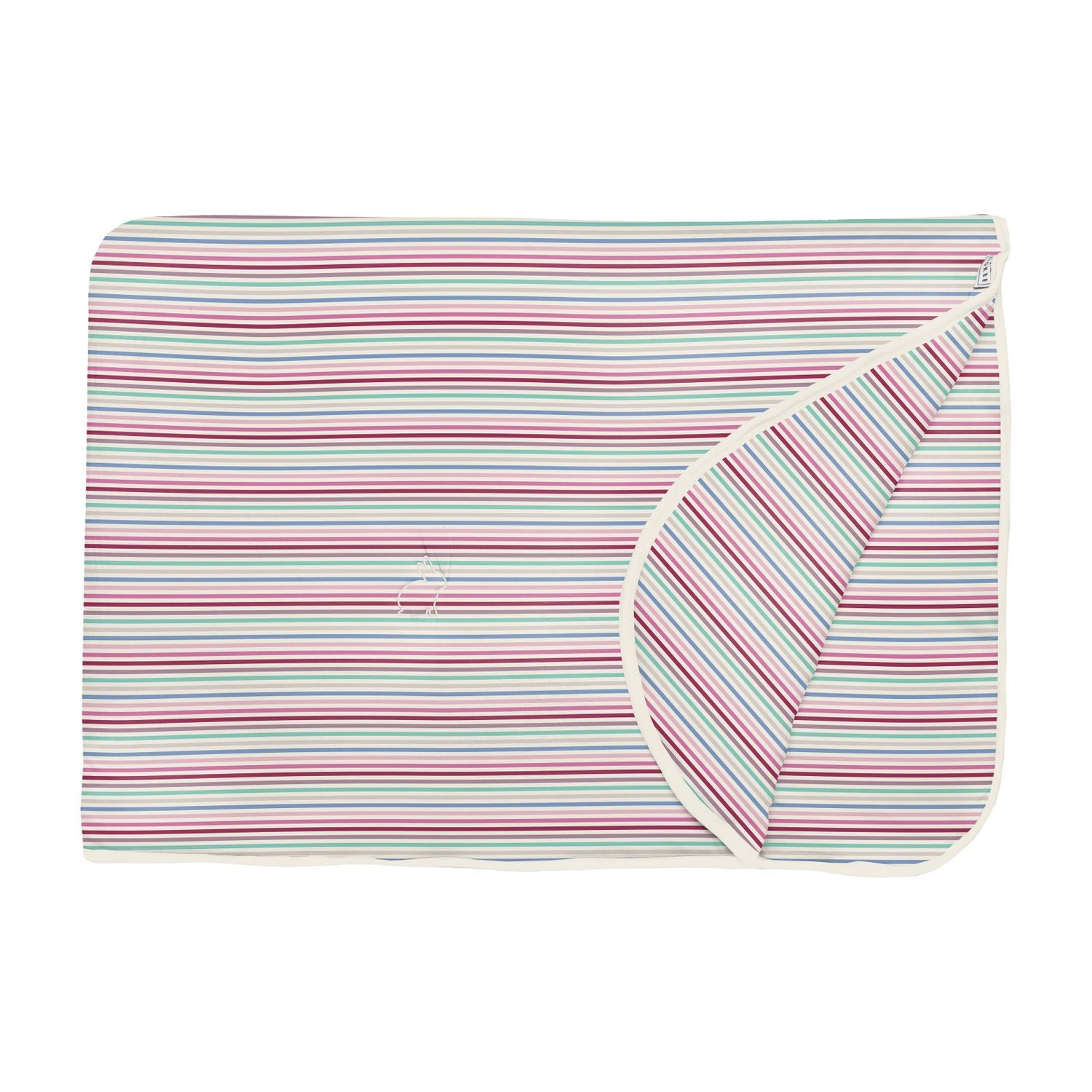 Print Fluffle Throw Blanket with Embroidery in Make Believe Stripe