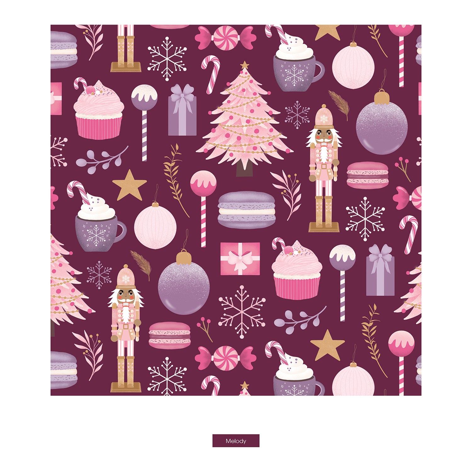 Print Long Sleeve Twirl Dress with Pockets in Melody Sugar Plum (349028)